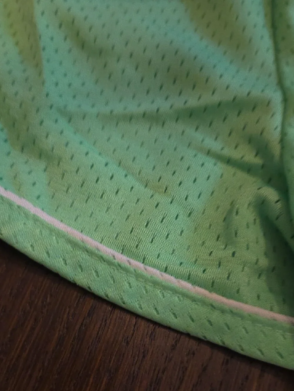 Justice Mint Green Mesh Athletic Shorts with White Trim